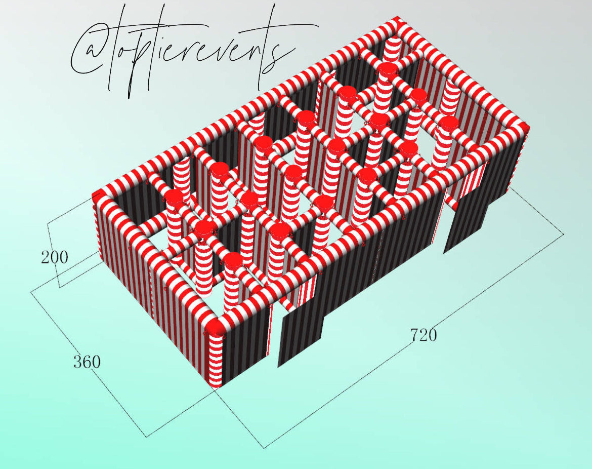 Large Candy Cane CHRISTMAS INFLATABLE MAZE